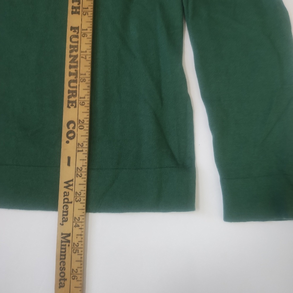 J.Crew Teddie Crewneck Sweater Women's Small Green 100% Cotton Lightweight - Picture 6 of 6